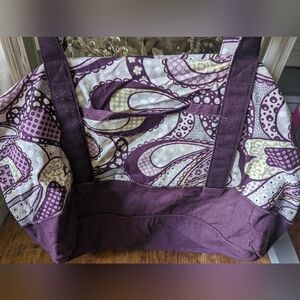Thirty-One Purple Paisley Duffle Bag Travel Bag